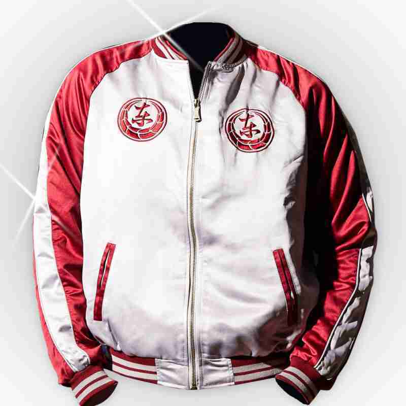 Red & White The Dragon of Dojima jacket for men - front
