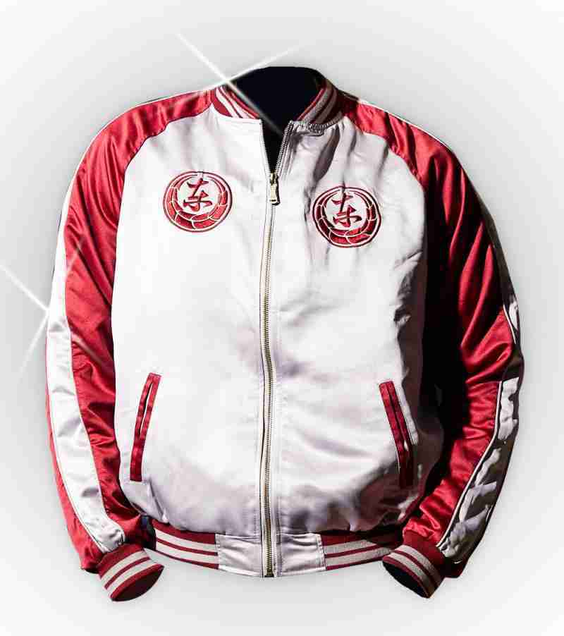 Red & White The Dragon of Dojima jacket for men - front