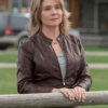 Megan Follows TV Series Heartland Lily Borden Brown Leather Jacket