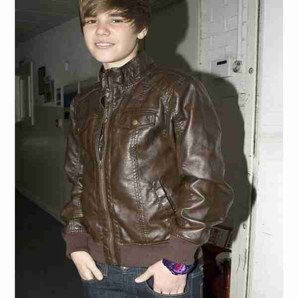 Justin Bieber Black and Blue Leather Vest