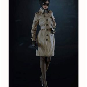 Resident 2 Video Game Ada Wong Double Breasted Trench Coat