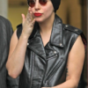 American Singer & Song Writer Lady Gaga Black Leather Vest