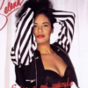 Song Writer Selena Quintanilla American Singer Black & White Cropped With Stripes Sleeves Jacket 