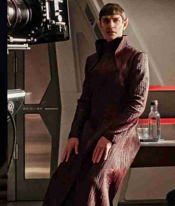 James Frain Star Trek Discovery Sarek Maroon Gown Style Trench Coat