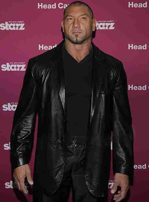 David Michael Bautista Jr. WWE Dave Bautista Black Leather Blazer Style Jacket