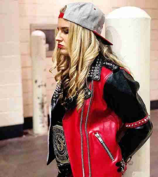 Toni Storm Red and Black Leather Jacket