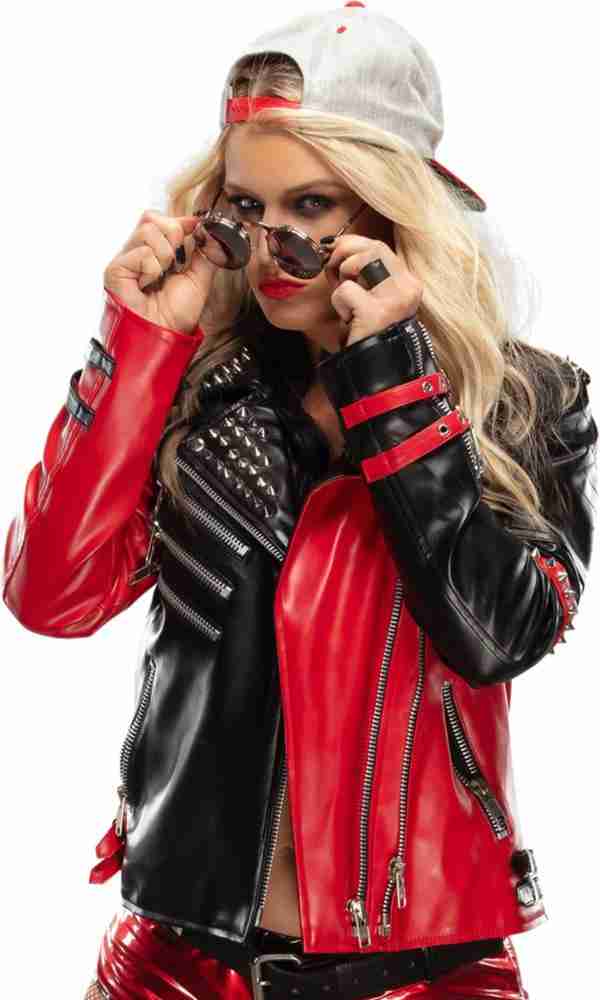 Toni Storm Red and Black Leather Jacket