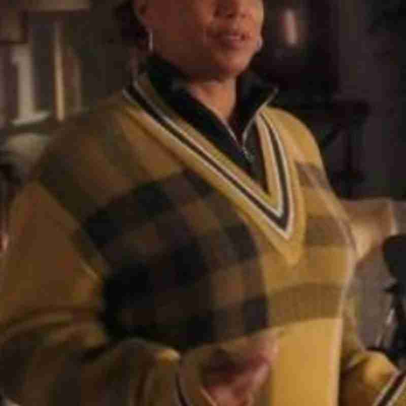 Queen Latifa The Equalizer Season 1 Episode 5 (Robin McCall) V Neck Tartan Sweater