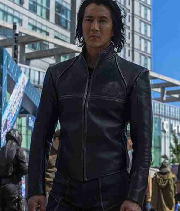 Will Yun Lee Altered Carbon S02 Stronghold Kovacs Distressed Leather Jacket