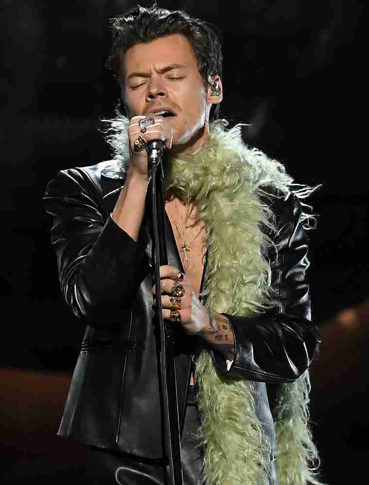 Grammy 2021 Harry Styles Black Leather Jacket
