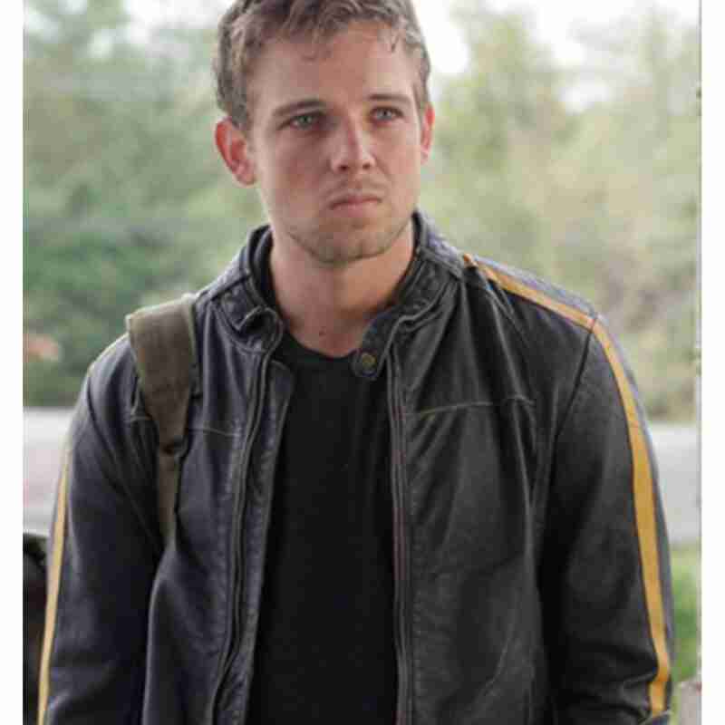 Dylan Massett Bates Motel Max Thieriot Black Cafe Racer Leather Jacket