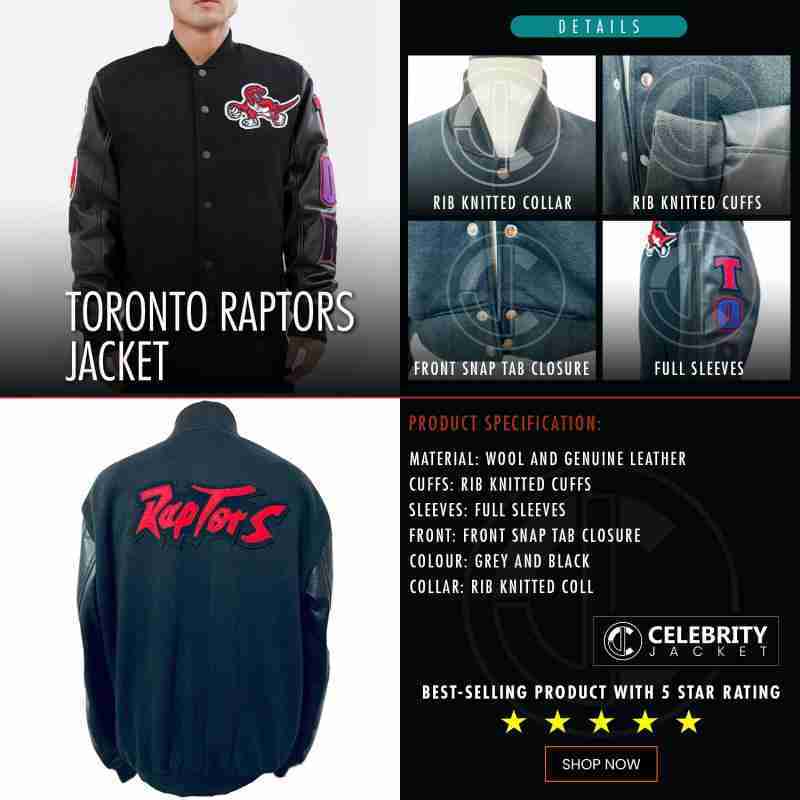 Infographics of Toronto Raptors jacket