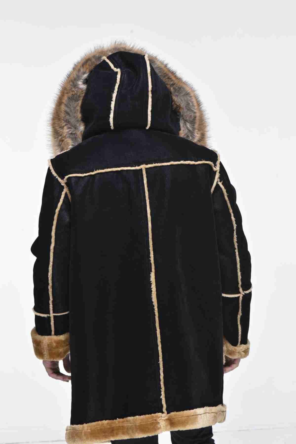 Men’s ¾ Toggle Faux Shearling with Detachable Hood