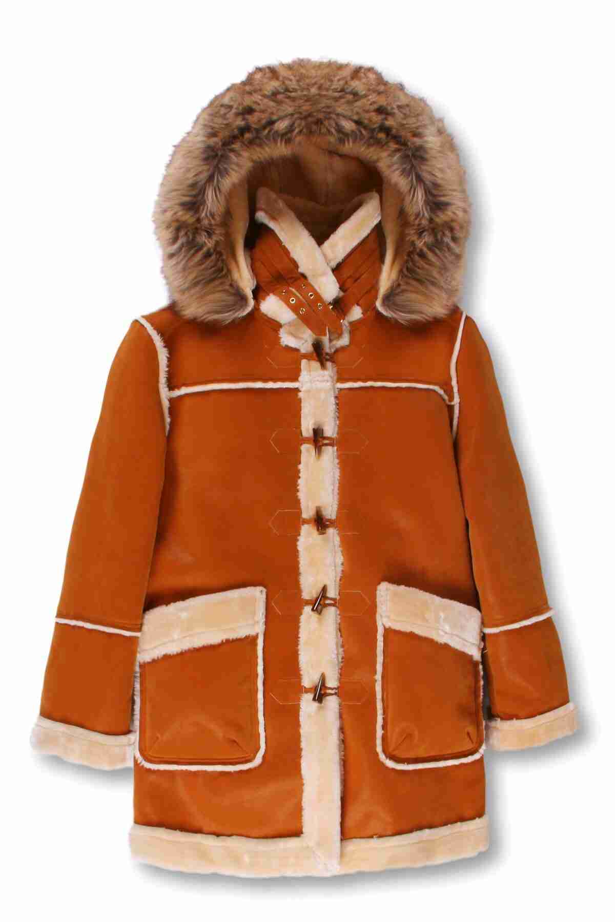 Men’s ¾ Toggle Faux Shearling with Detachable Hood