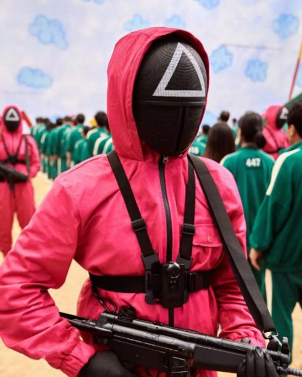 Squid Game Guard Cosplay Pink Jumpsuit