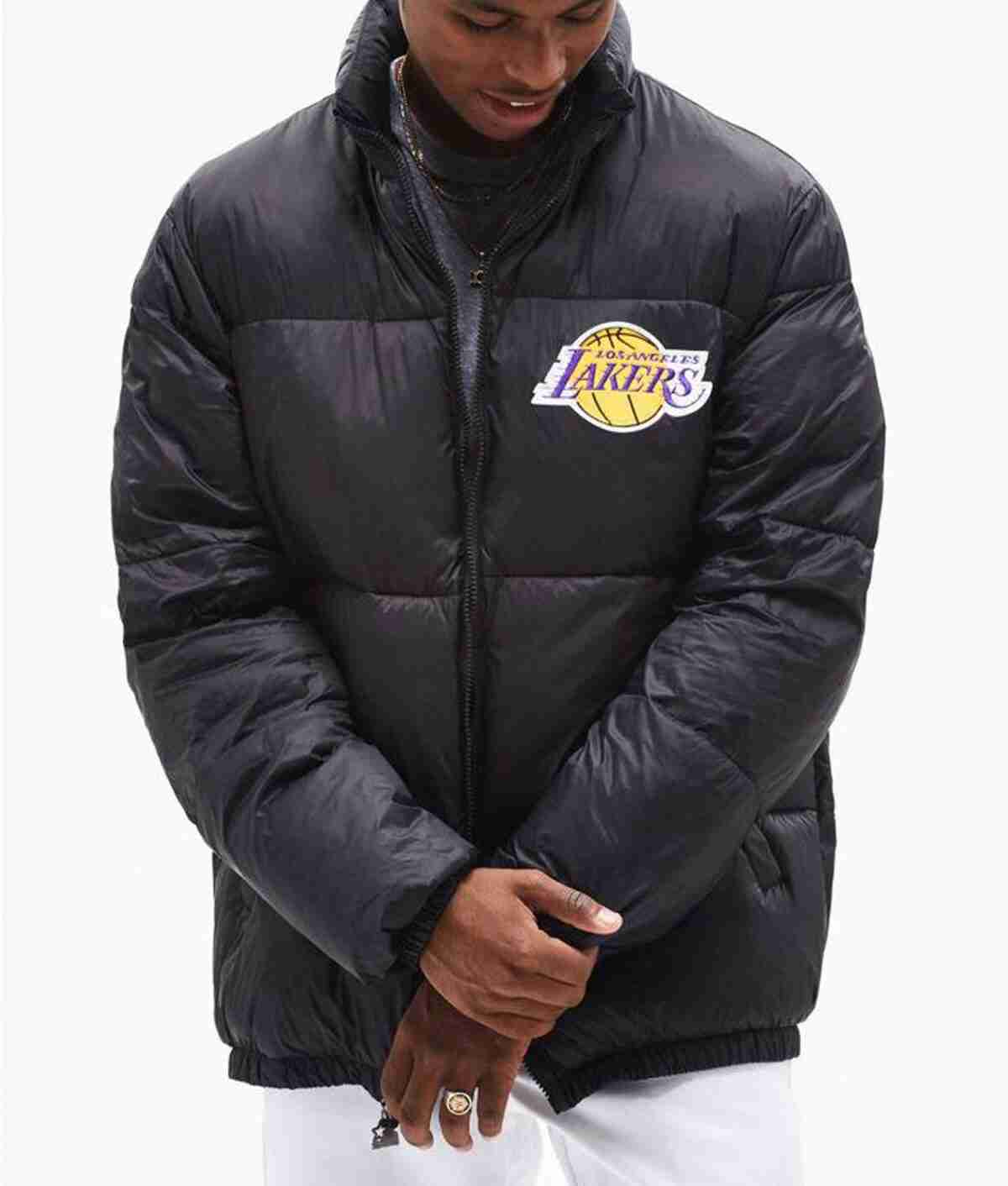 Men’s Los Angeles Lakers Black Puffer Jacket