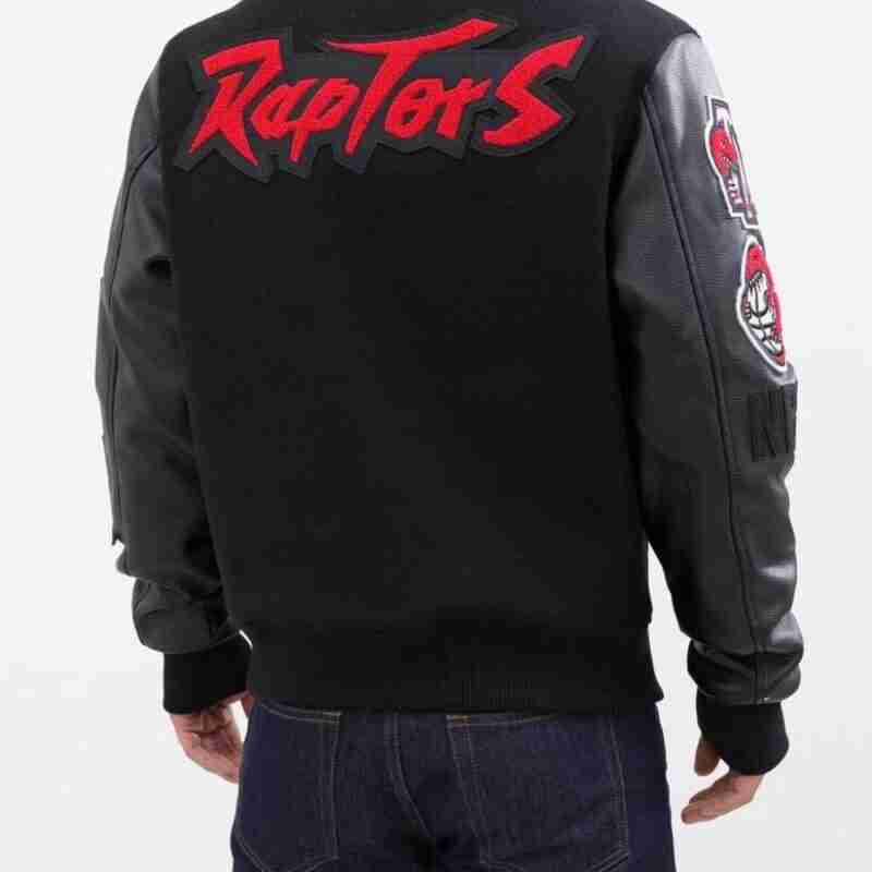 Toronto Raptors Retro Team Logo Varsity Jacket Black