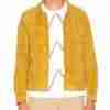 Mens Yellow Suede Leather Jacket