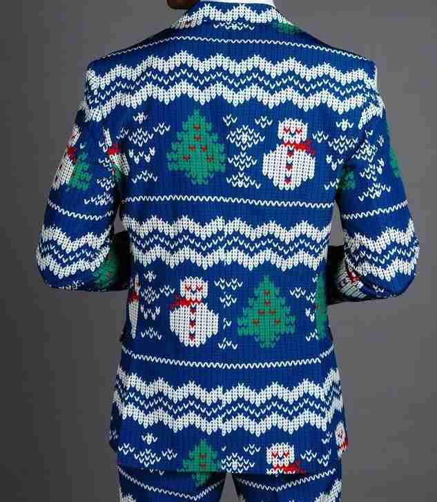 The Eggnog Aficionado Snowman Print Christmas Suit