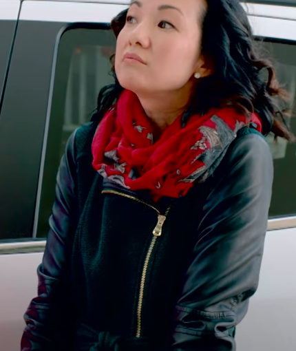 Candy Coated Christmas Jae Suh Park black and green leather jacket (2)