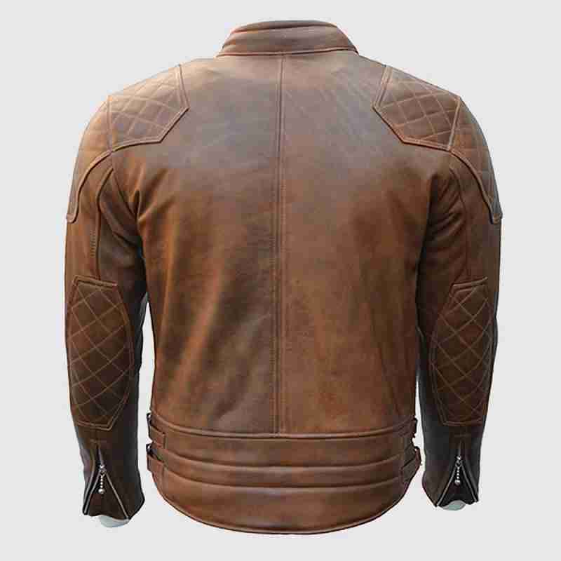 Goldtop 76 Armoured Brown Leather Jacket