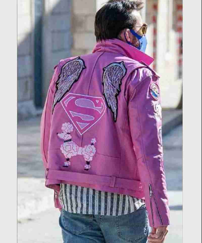 Nicolas Cage Pink Motocycle Jacket