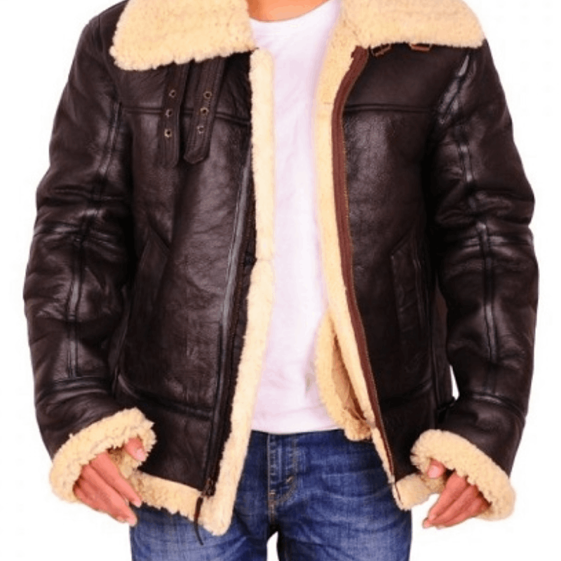 Dark Brown Sheepskin Leather Jacket