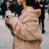 The hating game lucy hale teddy bear fur light brown jacket