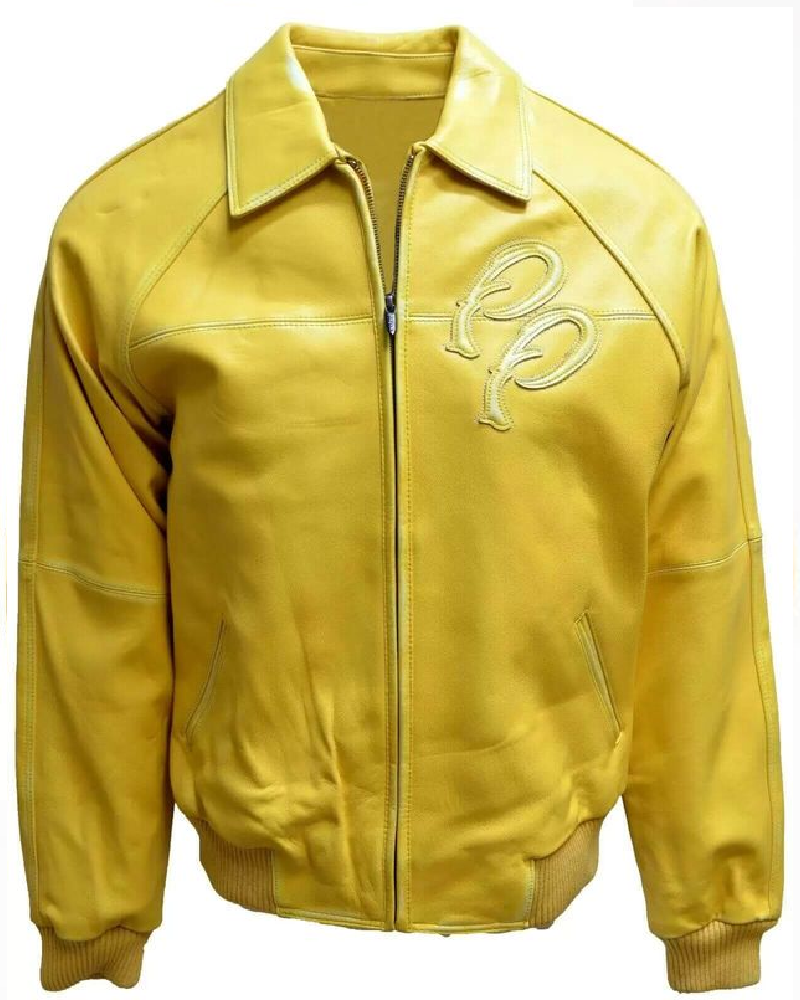 Yellow Pelle Pelle Bomber Leather Jacket