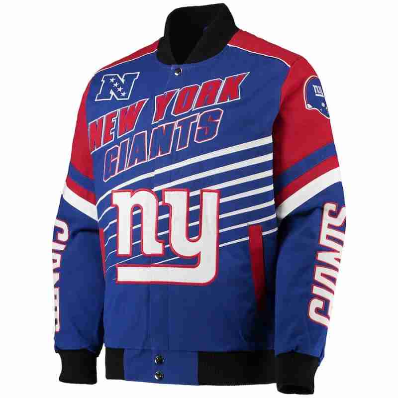 Men's Red & Blue NFL New York Giants bomber jacket - front