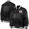 NFL New York Giants Locker Room black satin varsity jacket