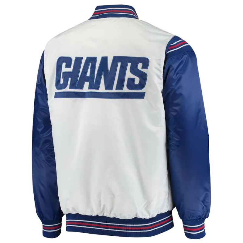 NFL New York Giants renegade satin varsity jacket - front