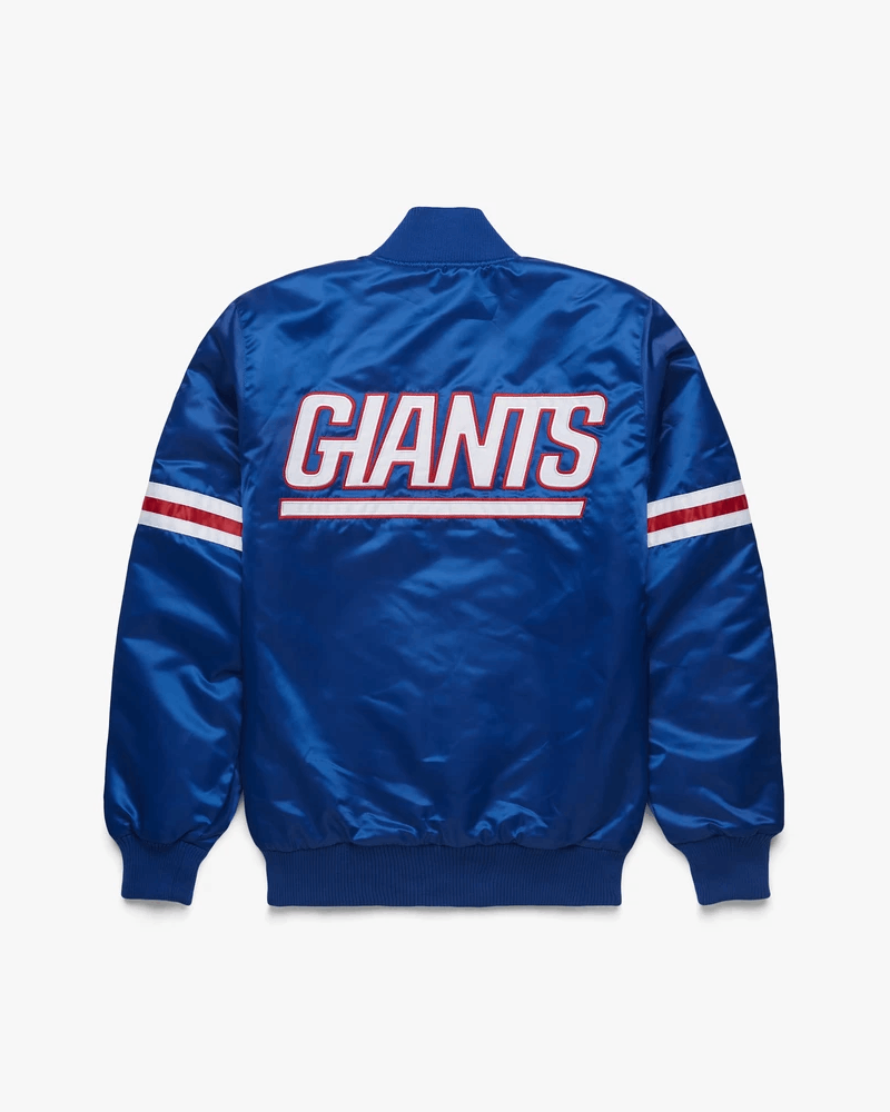 NFL NY Giants' Gridiron royal blue satin jacket - back
