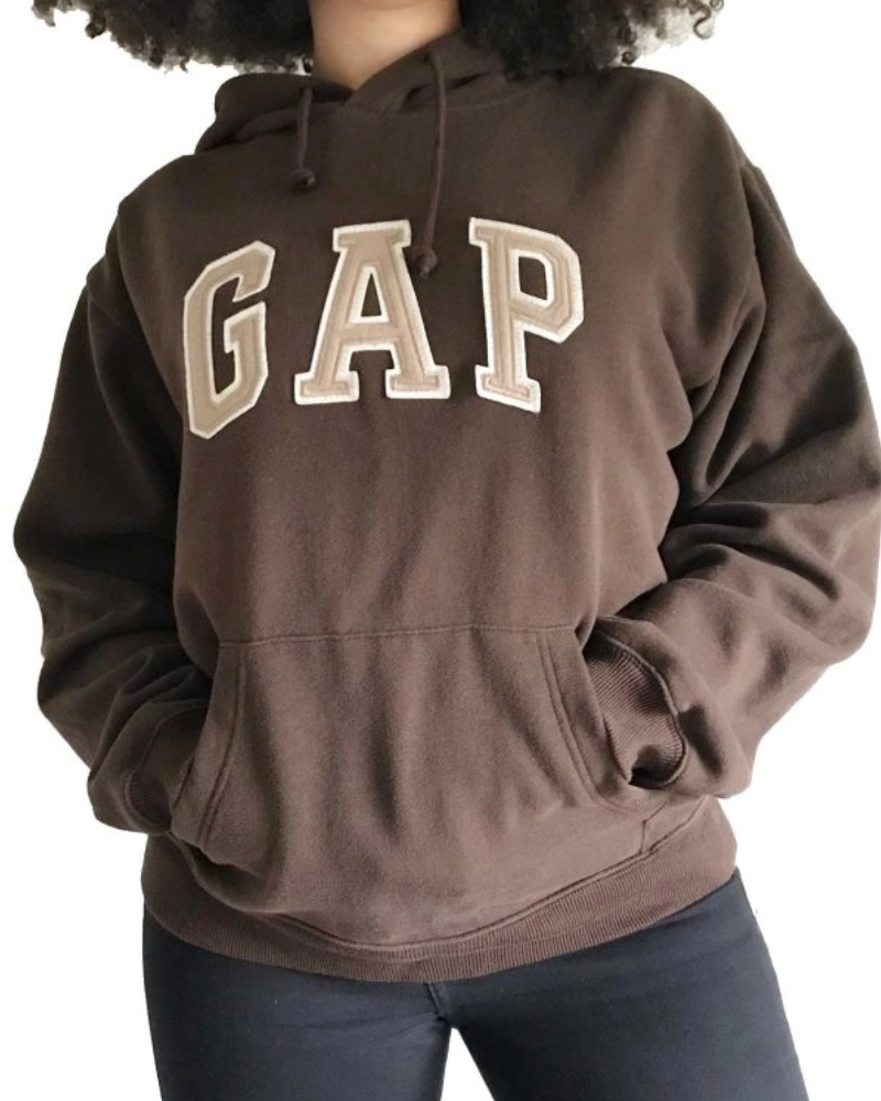 Vintage GAP Big Logo Brown Pullover Hoodie For Unisex