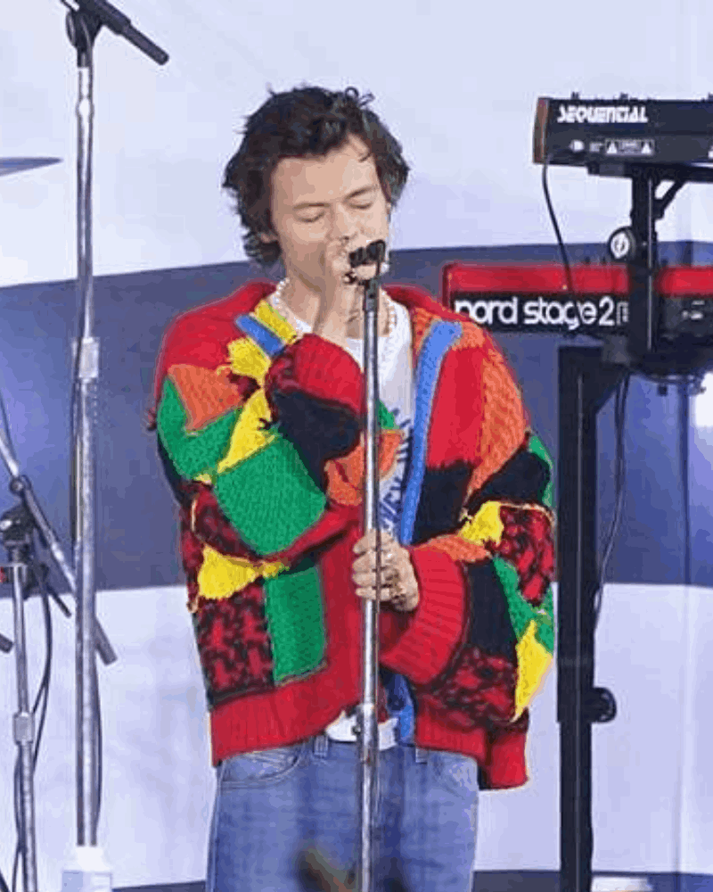 English Singer-Songwriter Harry Styles Colorful Sweater