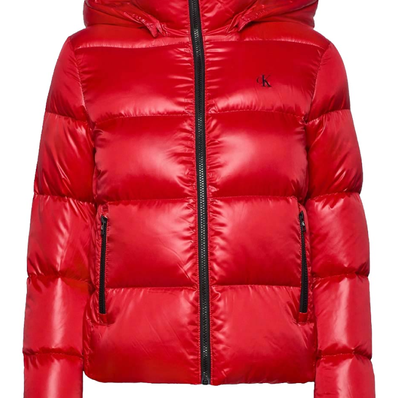 Winter Mens Hooded Parachute Red Puffer Jacket