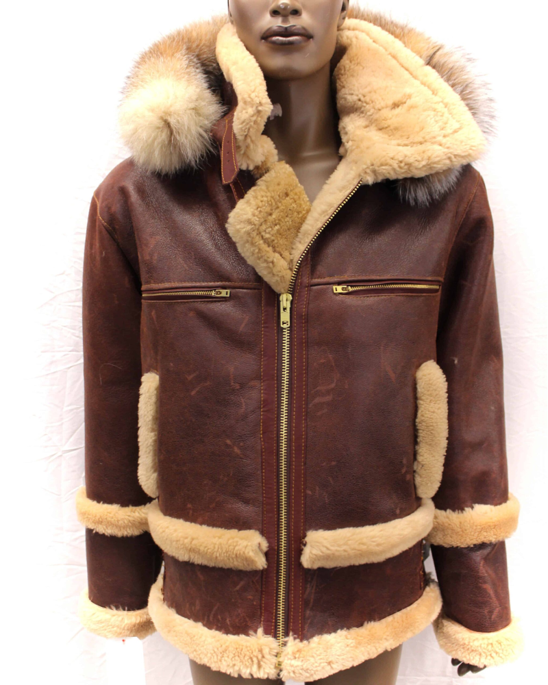 New B3 Style With Shearling and Fox Hood