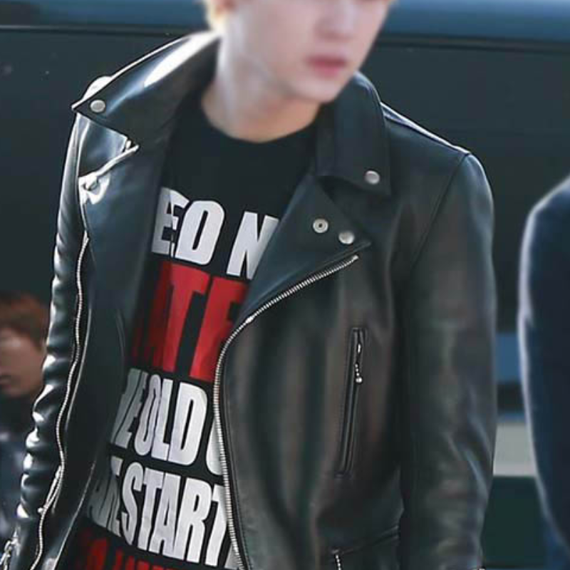 Korean Rapper Suga Black BTS Leather Motorcycle Jacket