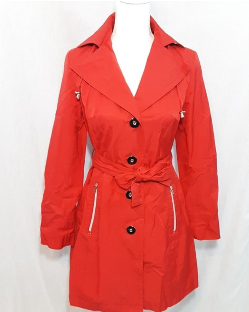 Women Red Long Rain Coat