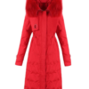 Woman Parka Long Outwear Warm Down Red Trench Coat
