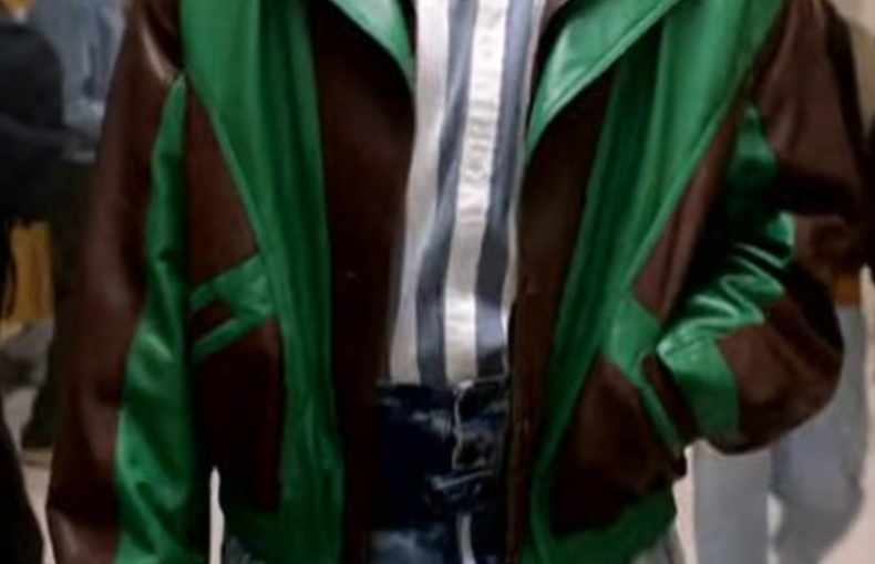 Dwayne Johnson Young Rock Brown & Green Leather Jacket