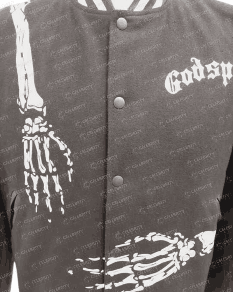 Rod Skull Godspeed Varsity Black Jacket