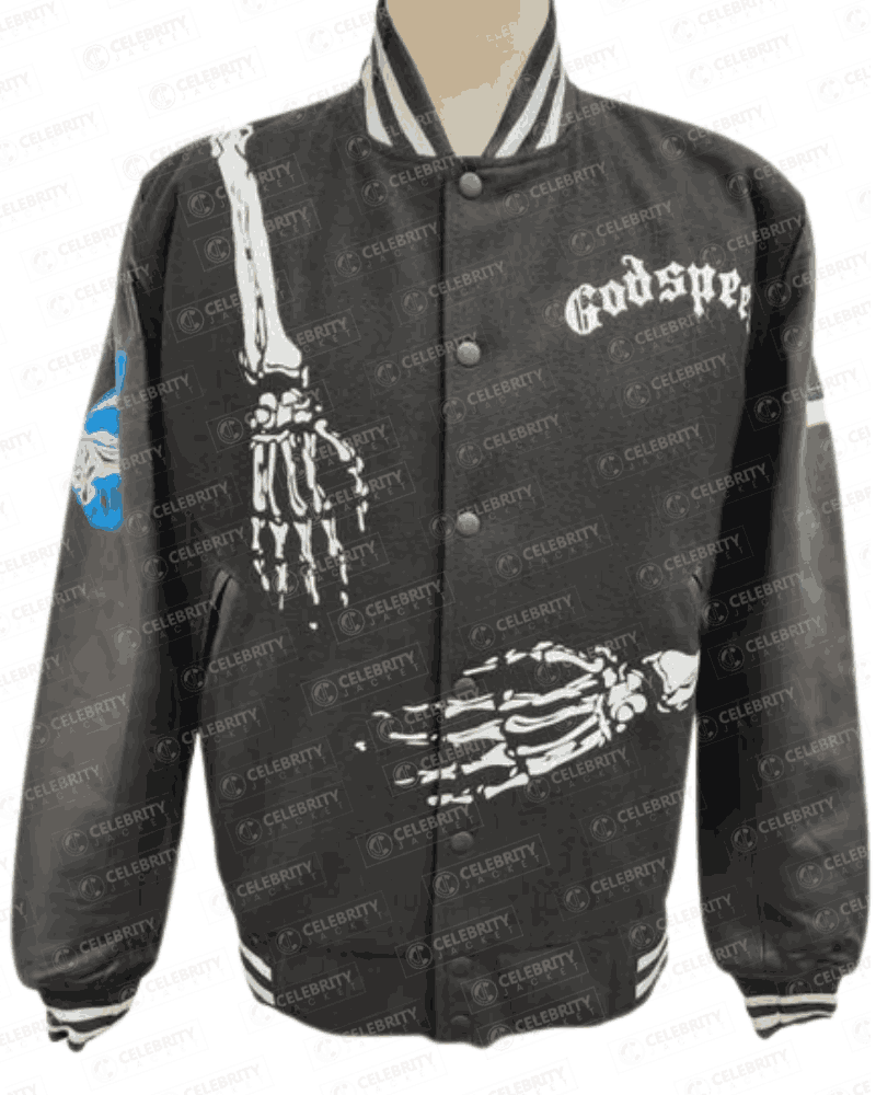 Rod Skull Godspeed Varsity Black Jacket