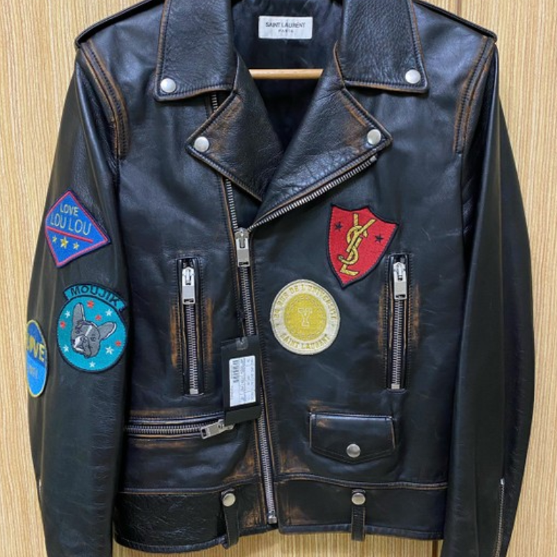 G Eazy Saint Laurent Paris Vintage Calf Black Leather Jacket