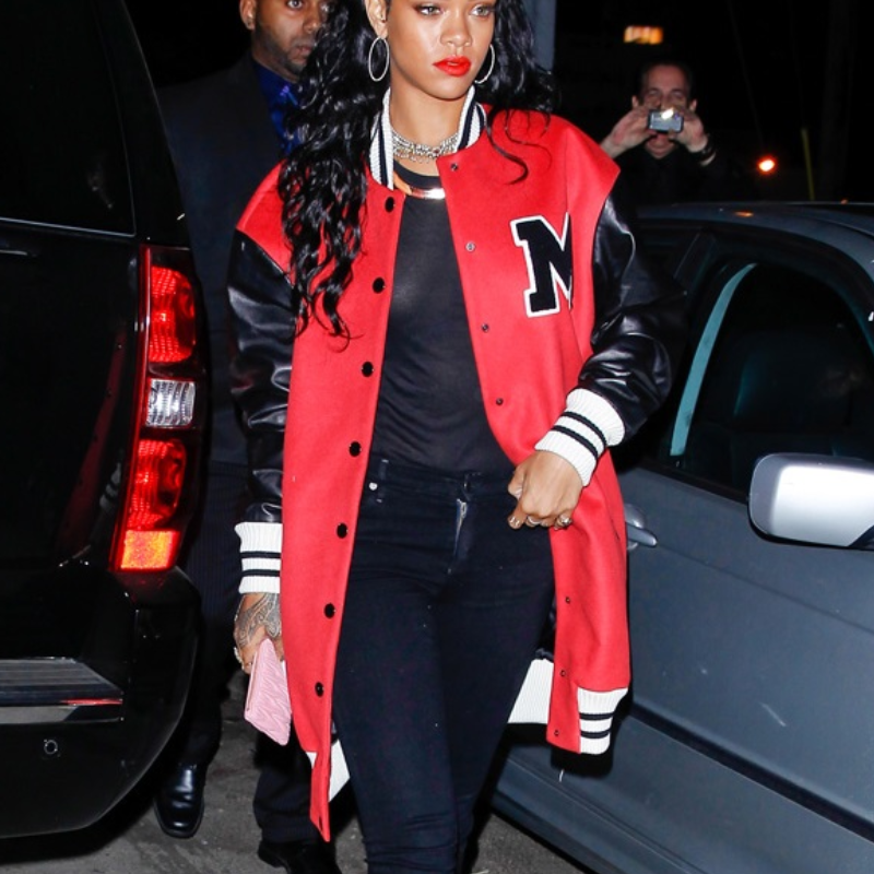 Singer Rihanna Long Varsity Jacket