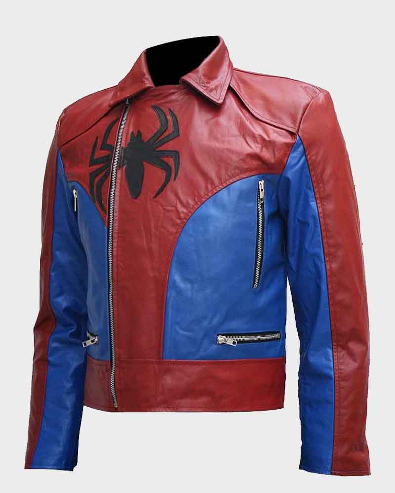 Spiderman Style Mens Biker Jacket