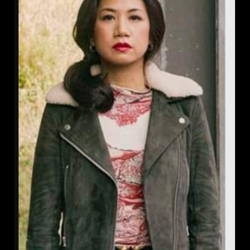 The Equalizer Season 2 Liza Lapira Grey Suede Leather Jacket