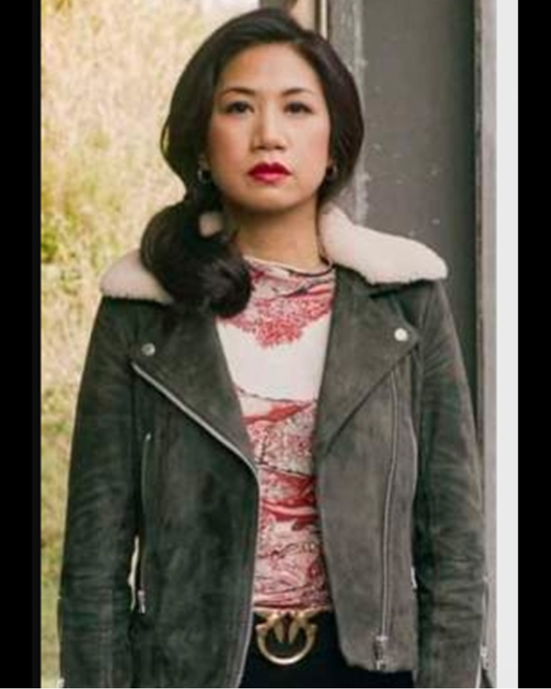 The Equalizer Season 2 Liza Lapira Grey Suede Leather Jacket
