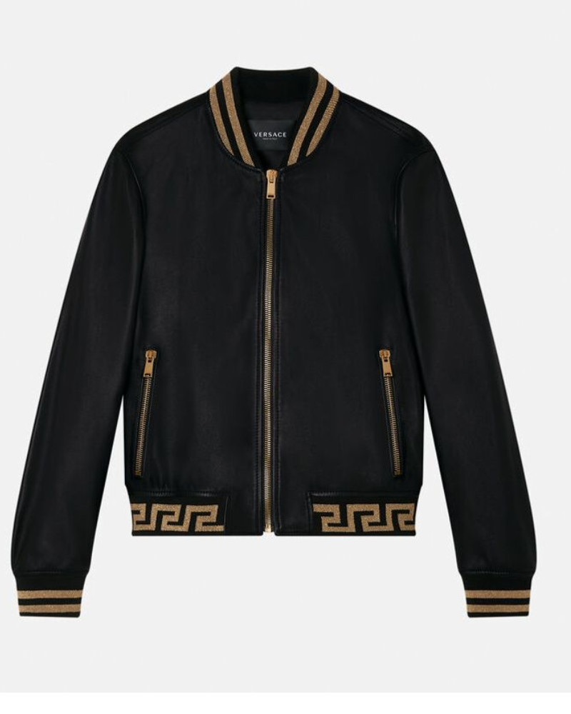 Greca Nappa Leather Bomber Jacket