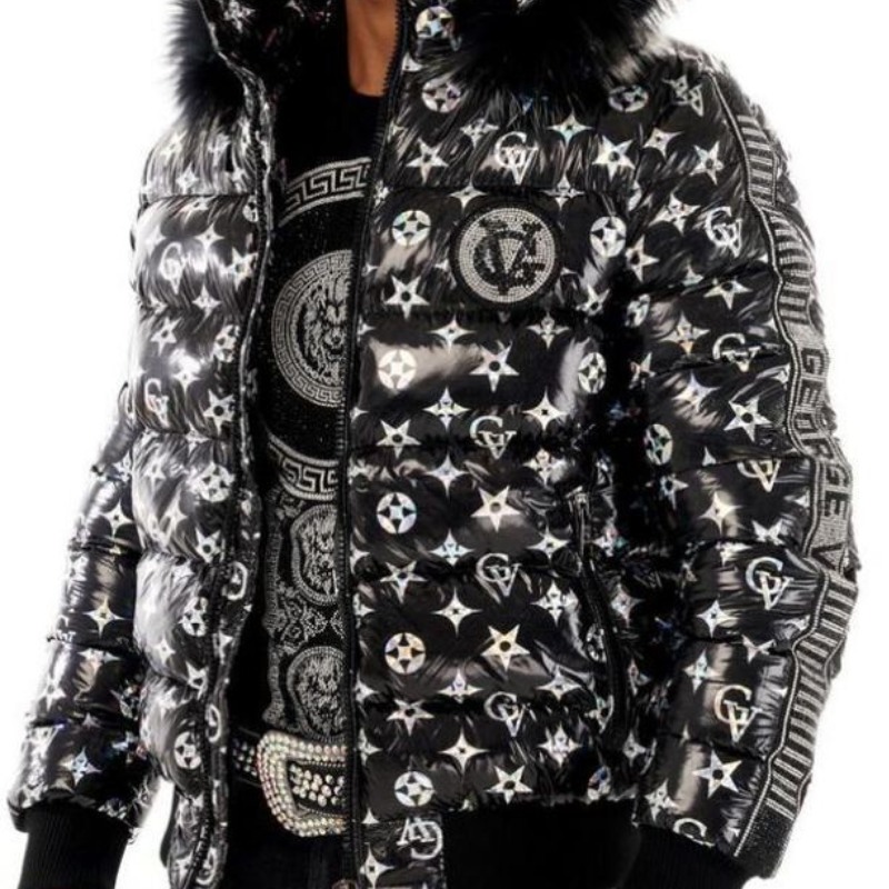Paris Bomber Black Puffer Jacket